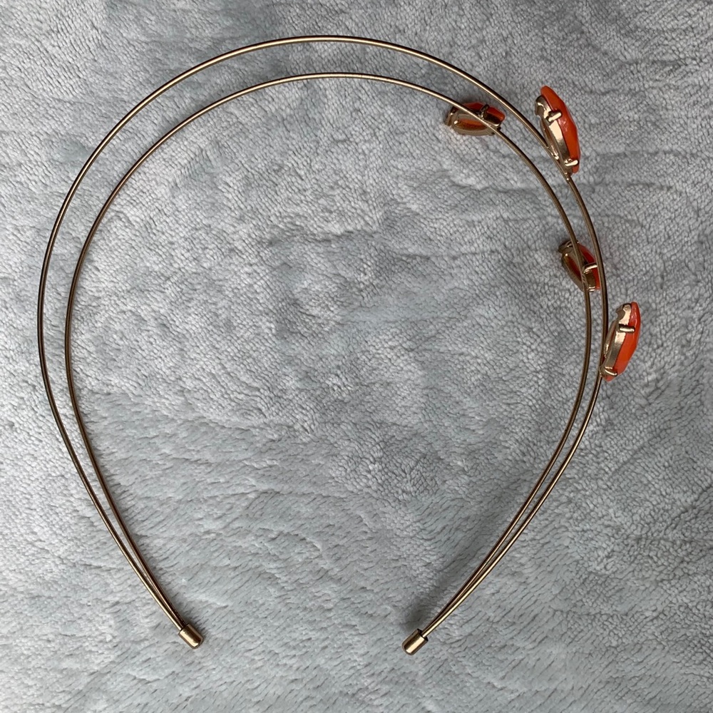 Coral and gold headband